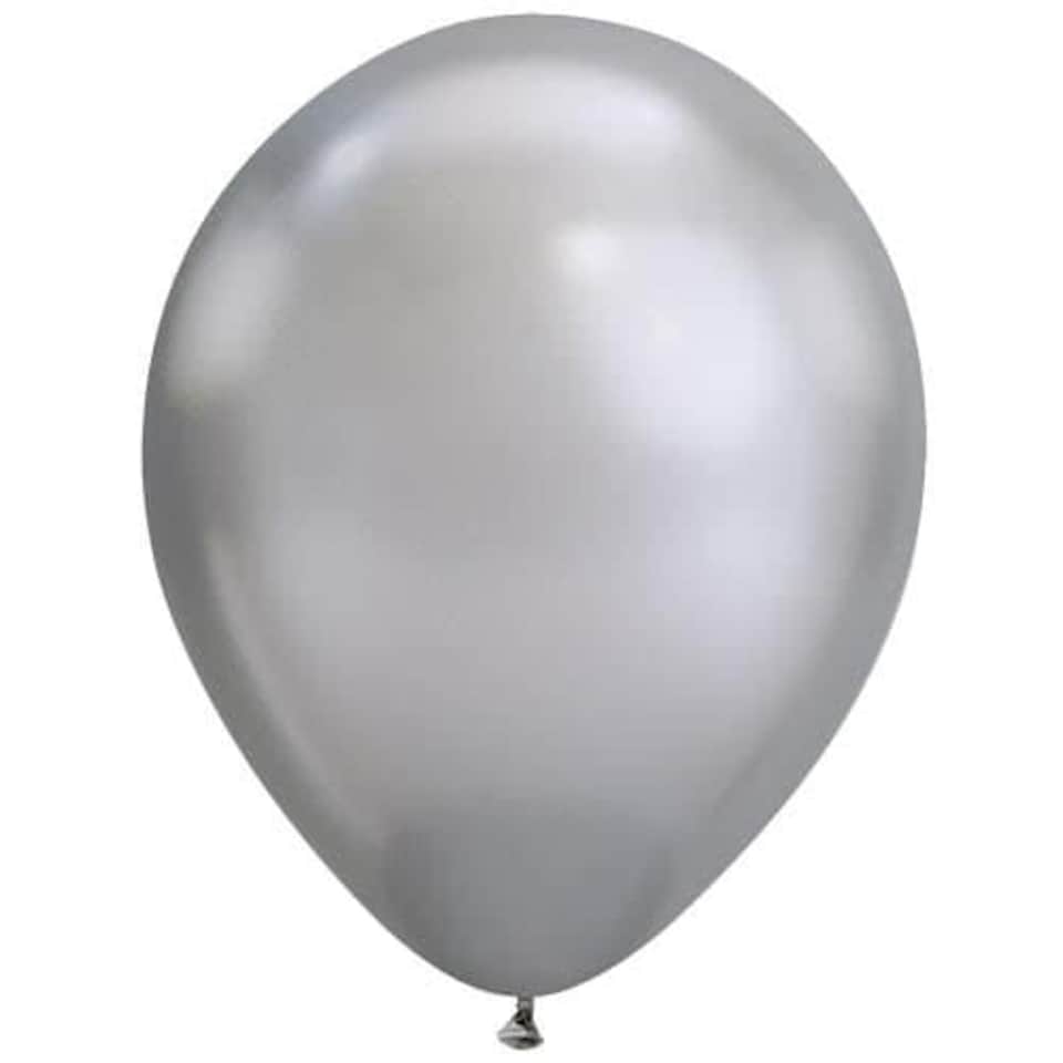 image 1 of Chrome Silver Latex Qualatex Balloons 28cm / 11 in - Pack of 100 Chrome