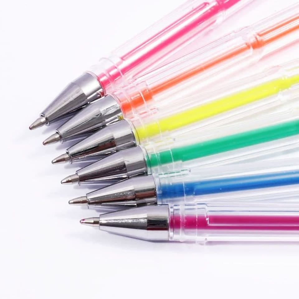image 1 of Pack of 6 Vibrant Neon Colours Gel Pens