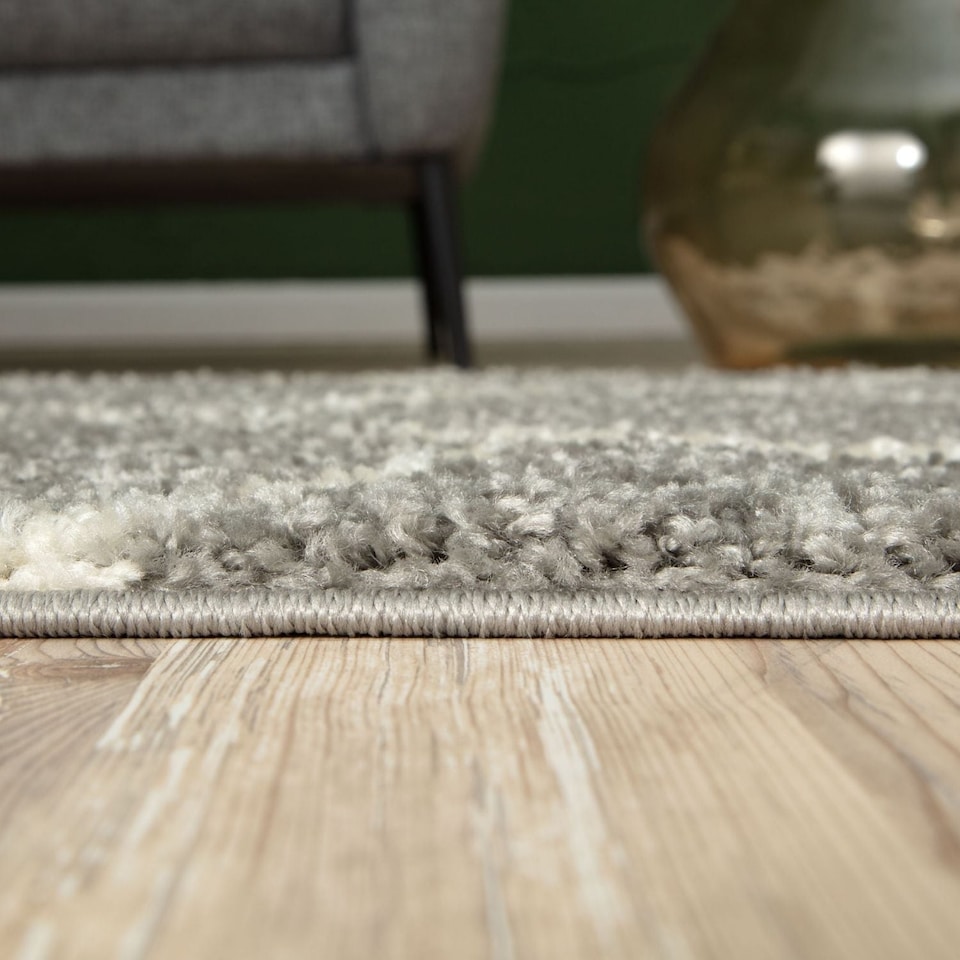 image 1 of The Rugs Moroccan Collection Soft High Pile Shaggy Lattice Floor Rugs and Runners Living Room