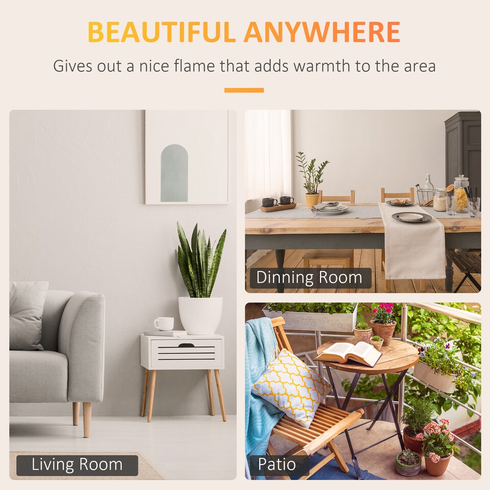 image 1 of HOMCOM Wall Mounted Ethanol Fireplace, Stainless Steel Bioethanol Heater Stove Fire with 1.2L Tank, 3 Hour Burning Time, 78  54 cm, Silver