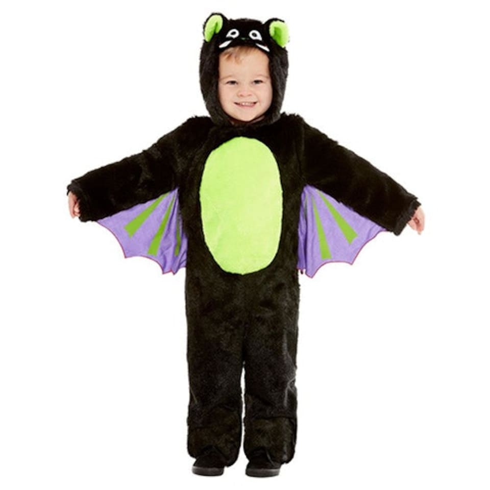image 1 of Fluffy Bat Jumpsuit Unisex Fancy Dress Costume Toddler Age 3-4