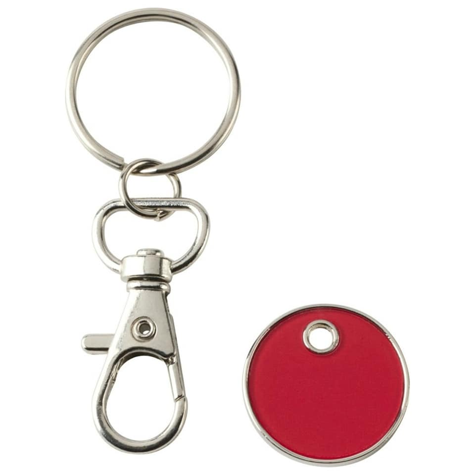 image 1 of Rory Trolley Coin Shopping Trolley Keyring - Red - One Size