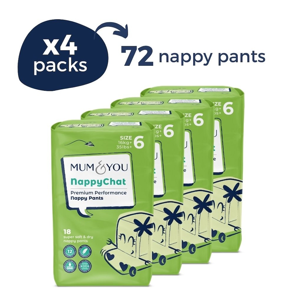 Nappy Pants Size 6 - 4 Pack