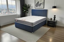 Emily Naples Divan Bed, 0 Drawers + Sprung Memory Mattress & Headboard