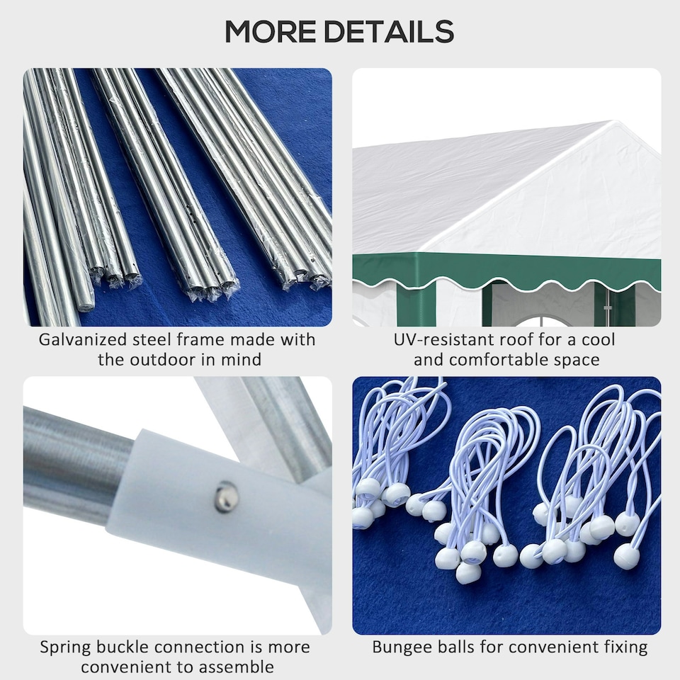 image 1 of Outsunny 4 x 4m Marquee Gazebo, Party Tent with Sides and Double Doors