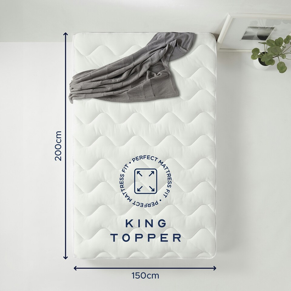 image 1 of Snuggledown Scandinavian Knitted Mattress Topper, 2.5cm, King