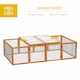 image 2 of PawHut Rabbit Hutch Cage, Wooden Outdoor Run with Openable Roof, Natural
