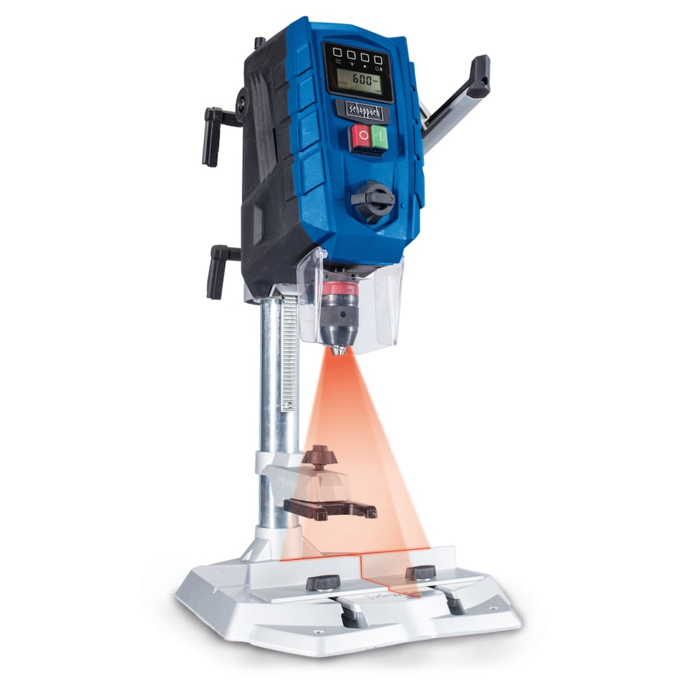 image 1 of Scheppach DP60 Bench Pillar Drill, 710W, 2 Speed, 13mm Chuck, Digital Display, Laser Guide, LED Light