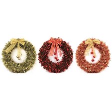 Large Wreath With Bells Christmas Tinsel Decoration (XH0239)