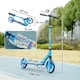 image 5 of AIYAPLAY Kids Scooter, Foldable Kick Scooter with Adjustable Handlebar, 200mm Big Wheel, Rear Fender Brake, Gift for Ages 6-12 Years, Boys and Girls | Blue