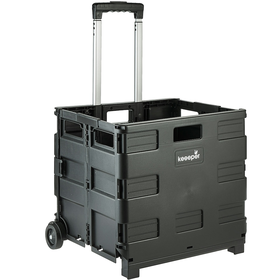 image 1 of Keeeper Olli Foldable Shopping Trolley 65 Litre with 2 Wheels - Black | Multi