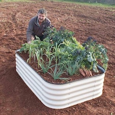 Original Veggie Bed Merino White Vegetable Steel Raised Planter x2 | White
