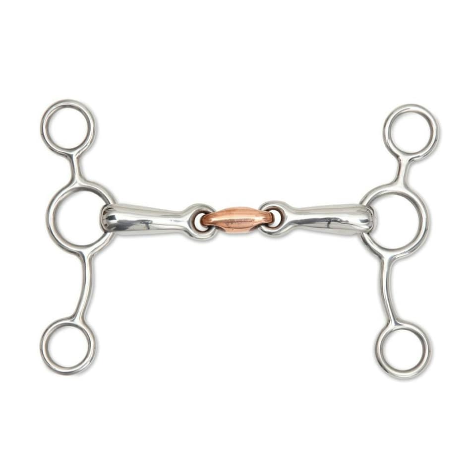 Shires Copper Lozenge Horse Tom Thumb Bit - Metallic Silver - 5in