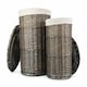 image 3 of Antique Wash Round Laundry Basket Set of 2 | White | White