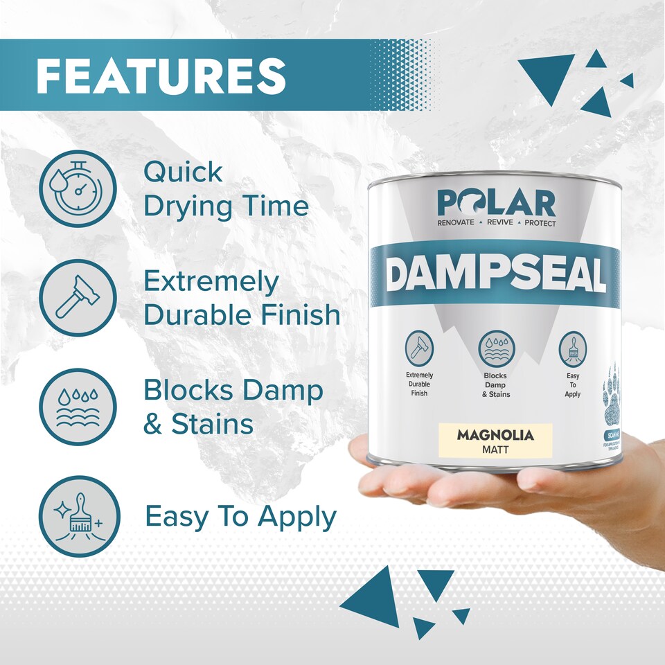 image 1 of Polar Damp Seal Paint Solvent Based For Interior Matt | Cream | Matt Magnolia | 1 litre