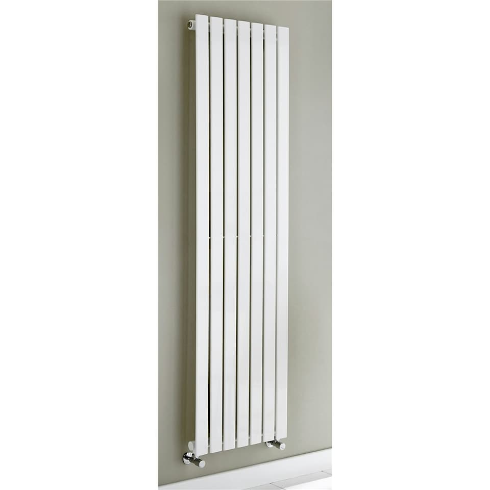 image 1 of 1200mm (H) x 410mm (W) -White Vertical Radiator (Berlin) - Single Panel - (1.2m x 0.41m) - Depth 52mm