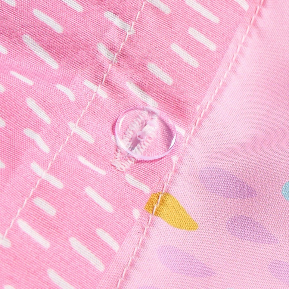 image 1 of OHS Kids Bright Rainbow Reversible Duvet Cover and Pillowcase Set, Single - Pink