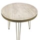 image 2 of Light Gold Round Dining Table - Solid Mango Wood - L120 x W120 x H76 cm | Cream