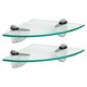 image 2 of Harbour Housewares Floating Glass Corner Shelves - 20cm - Pack of 2 | Clear | Clear
