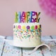 image 3 of Anniversary House Rainbow Happy Birthday Cake Topper Foil