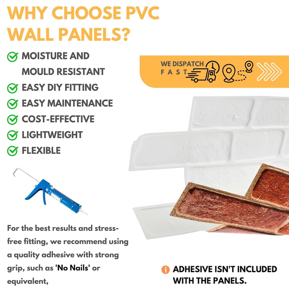 image 1 of NOVECRAFTO Red Brick Effect 3D Wall Panels (96cm x 48cm) DIY PVC Plastic Cladding Panels
