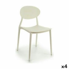 Dining Chair White Plastic 41 x 81 x 49 cm (4 Units) White