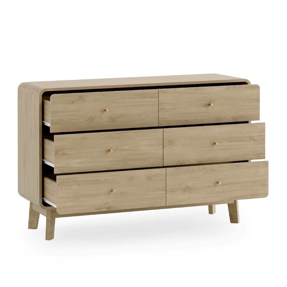 image 1 of Premium Freya 6 Drawer Dresser - Beige