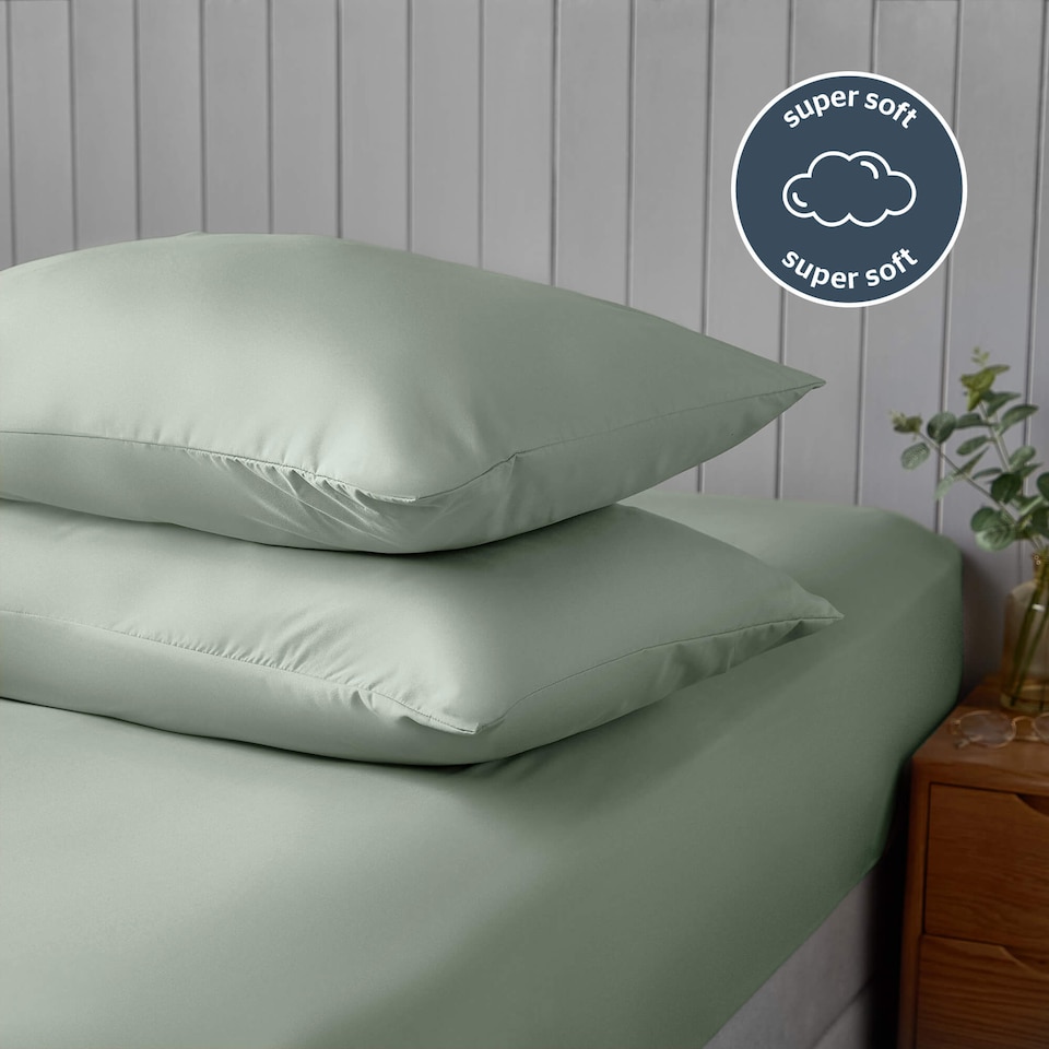 image 1 of Silentnight Supersoft Sage Pillowcase Pair