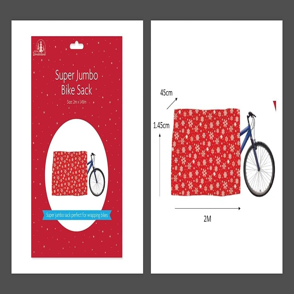 image 1 of Christmas Bike Bag Wrap Extra Large Sack Universal Bicycle Snowflake 2M x 1.45M