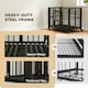 image 4 of PawHut 43" Foldable Heavy Duty Dog Crate w/ Locks, Removable Tray, Wheels