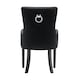 image 5 of Set of 4 Velvet Dining Chairs with Armrest, Ergonomic Scoop Knockerback & Button Tufted Wood Legs Black