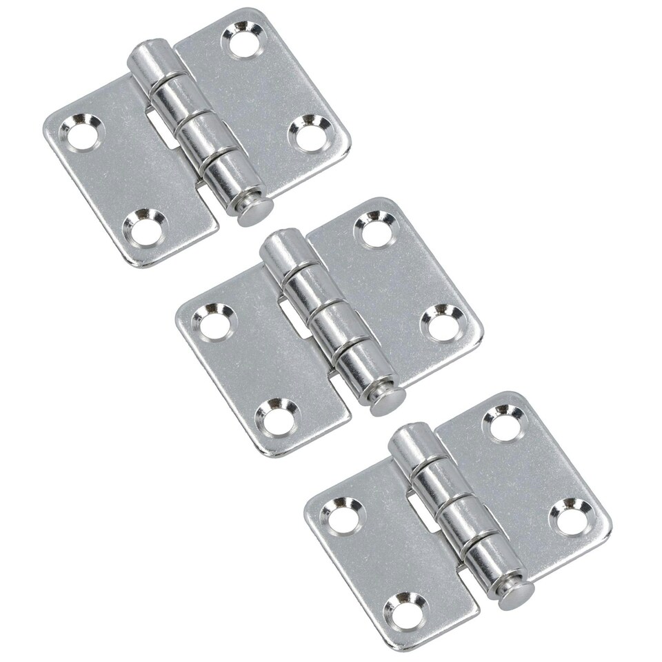 image 1 of Cabin Door Hinges 3 PACK Stainless Steel for Boat Yacht Motor Home Locker Marine Silver