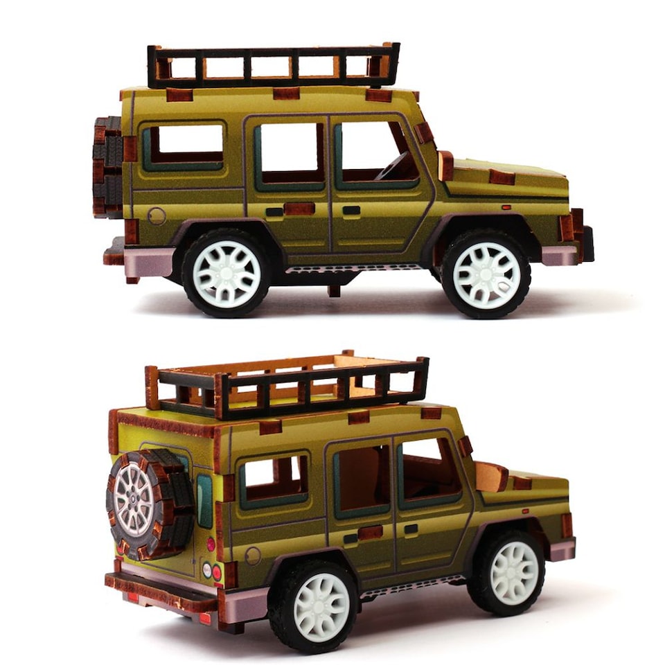 image 1 of Build Your Own Jeep Wooden 3D Model - actually drives!