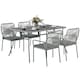 image 1 of Outsunny 5 Piece PE Rattan Garden Dining Set with Cushions, Light Grey