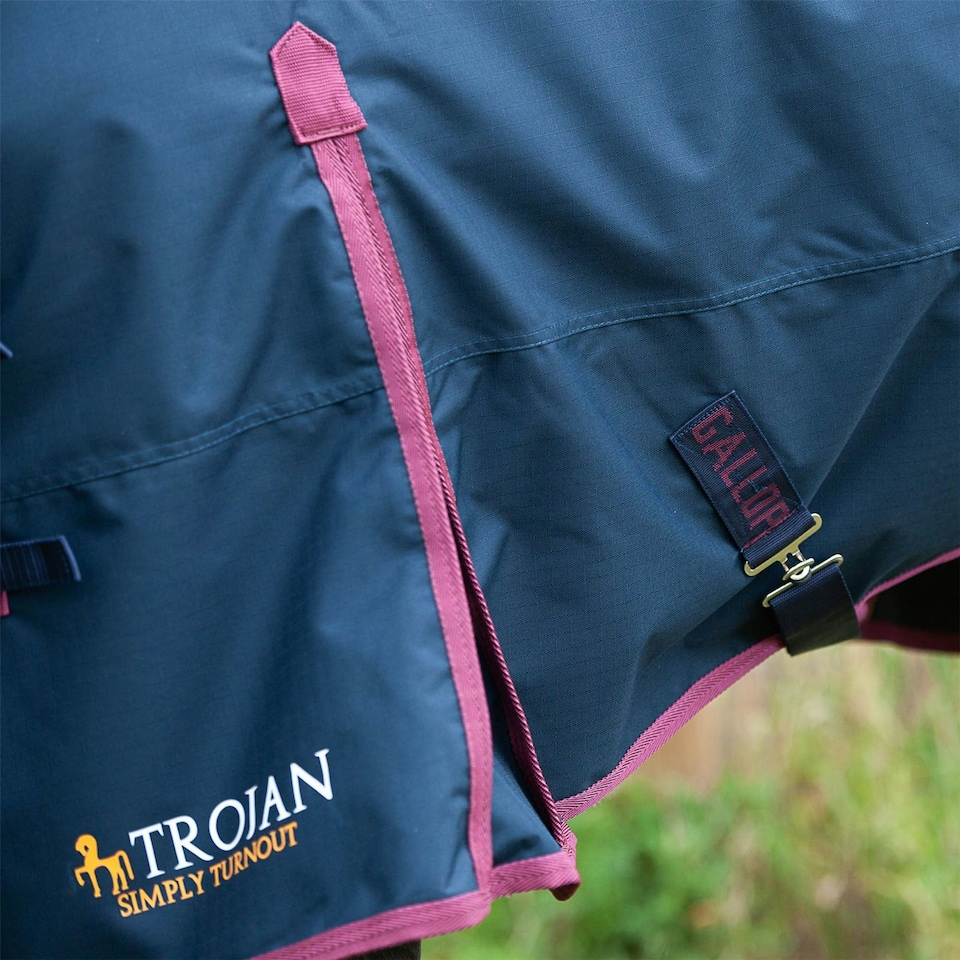 image 1 of Gallop Equestrian Trojan 50 Standard Turnout | Red | Size: 7ft 0
Colour: Navy/Red