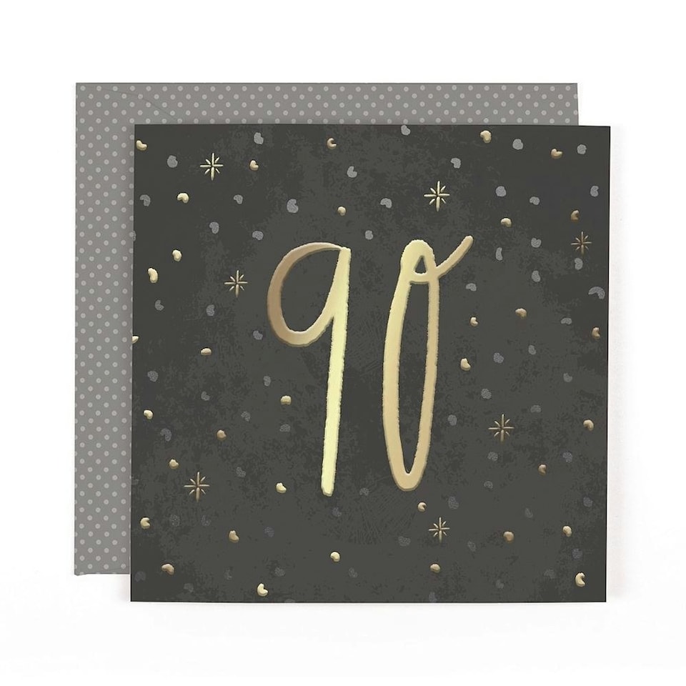 image 1 of Dots Design Contemporary Luxury Foiled 90th Birthday Card