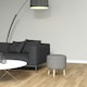 image 8 of HOMCOM Storage Ottoman, Round Stool Chair with Cushioned Top, Light Grey