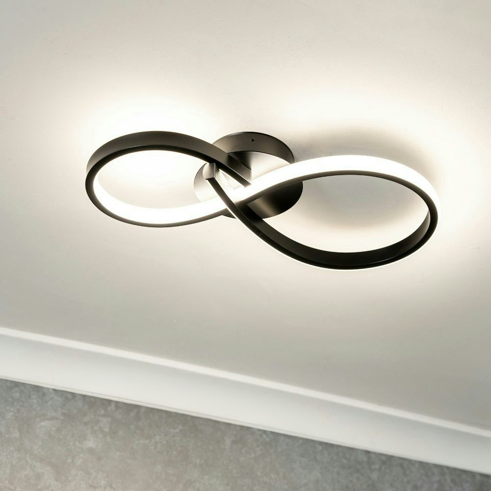 image 1 of ValueLights Infinity Black Swirl Integrated LED Wall Light