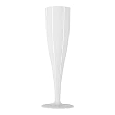 White Biodegradable Plastic Champagne / Prosecco Flutes 175ml - Pack of 10