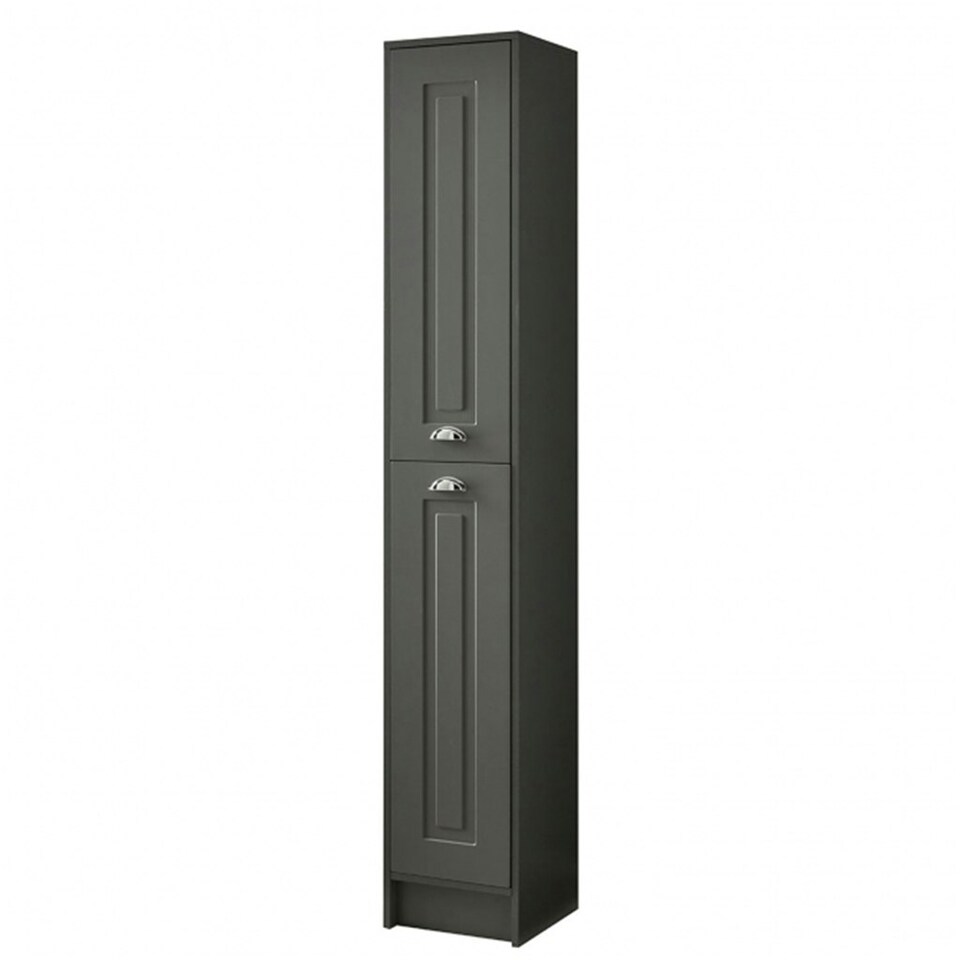 image 1 of Bathroom Floor Standing 2-Door Side Tall Unit 300mm Wide - Matt Grey - (Aberdeen) | Grey | Grey | 1