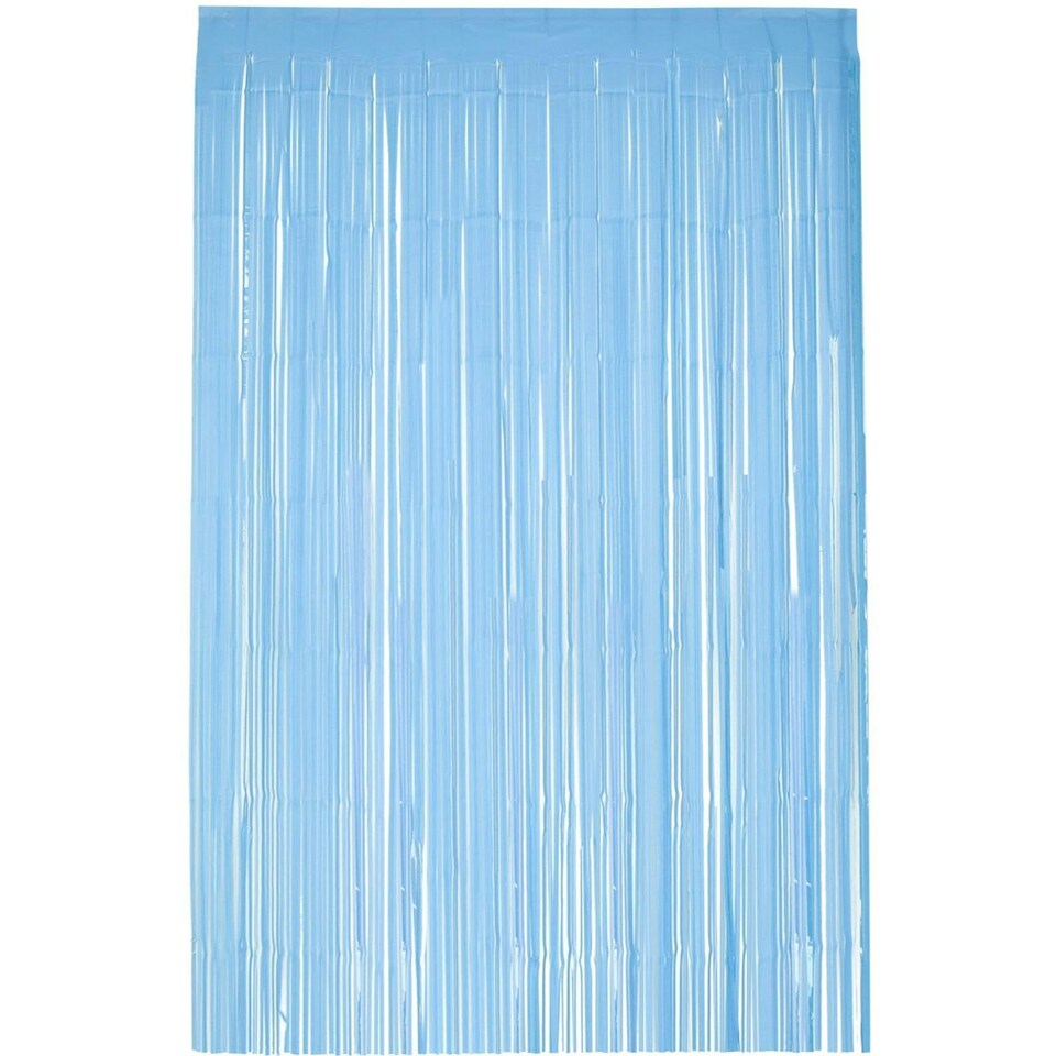 Matt Fringe Curtain Backdrop, Baby Blue - Party Goods - ADULT