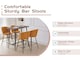 image 10 of SONARA Set of 2 Blended Woven Fabric Counter Height Bar Stools with Backrest | Yellow