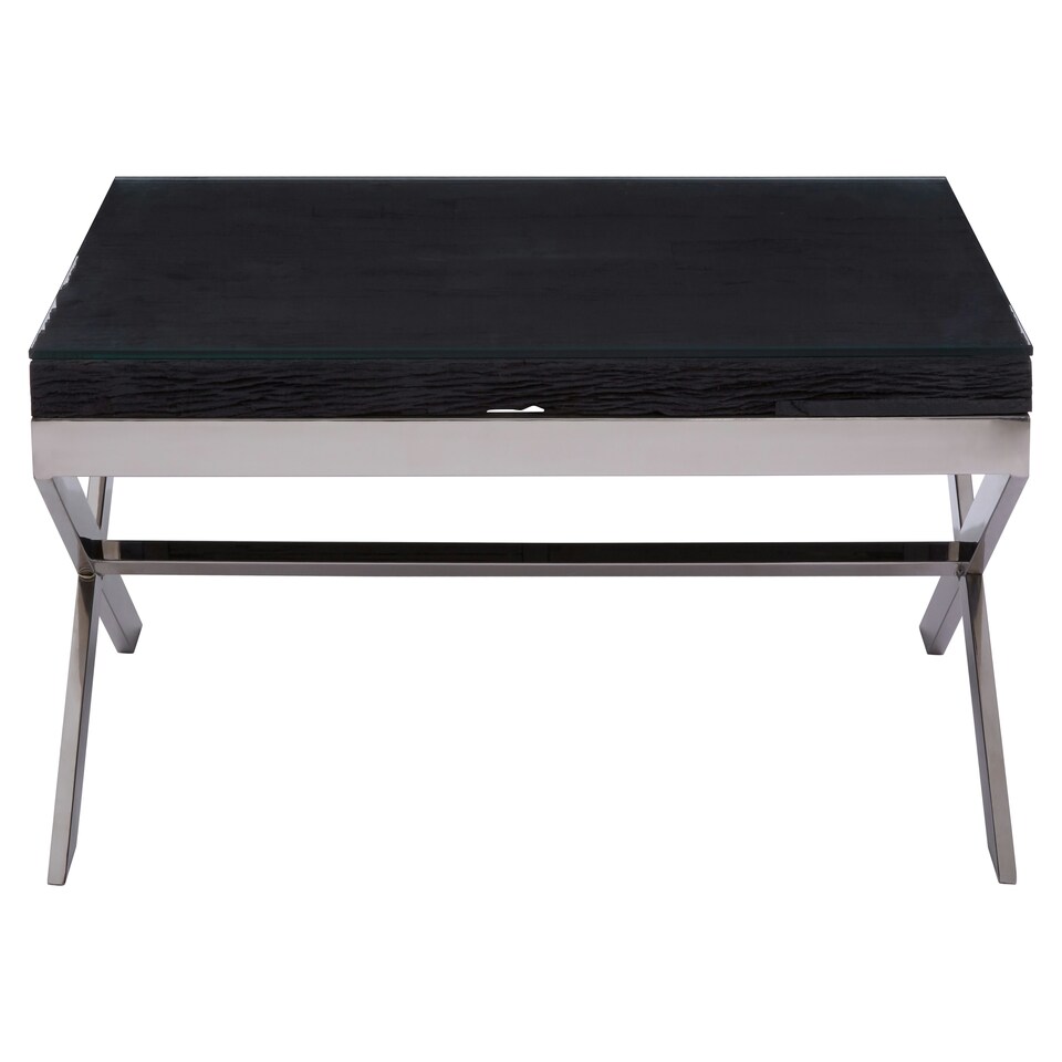 image 1 of Interiors by Premier Black Coffee Table With Cross Base Black