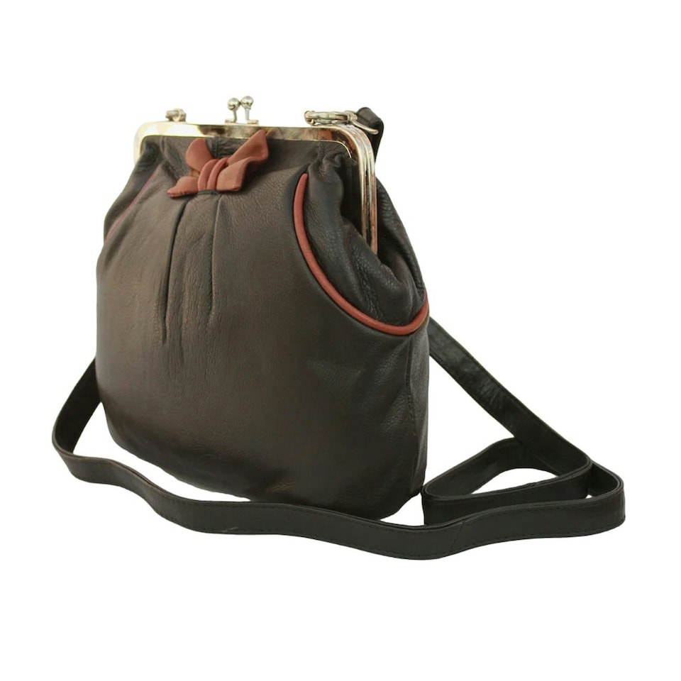 image 1 of Eastern Counties Leather Amelia Leather Handbag - Black/Tan - One Size Black