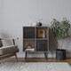 image 2 of Anthracite Oak 4-Cube Storage Unit with 2 Metal Doors and Legs | Black | Black & Black | 1