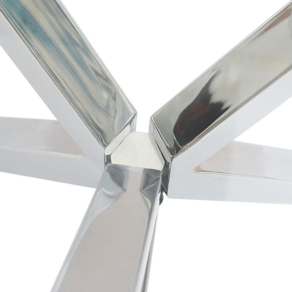 image 1 of Living and Home Modern Round Tempered Glass Dining Coffee Table