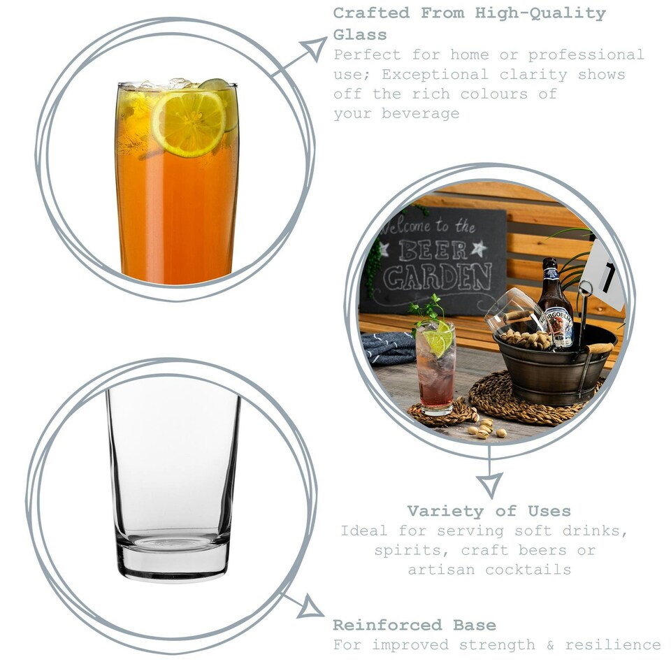 image 1 of LAV Bardi Willi Becher Beer Glasses - 370ml - Clear - Pack of 6 Clear