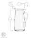 image 3 of LAV Misket Glass Water Jug with Silicone Lid - 1.8L - Clear/White