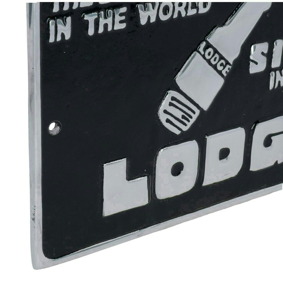 image 1 of Lodge Spark Plug Aluminium Sign Plaque Door Wall Garage Workshop Car Engine