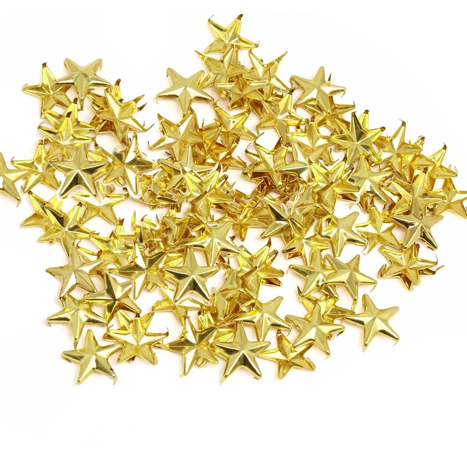 image 1 of 11mm Star Shaped Studs with Back Pin Rivets for DIY Leathercraft- 50pcs